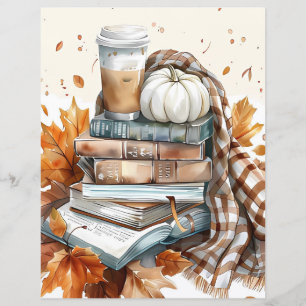 Muted coloured fall pumpkin scrapbook paper
