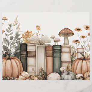 Muted coloured fall pumpkin scrapbook paper