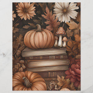 Muted coloured fall pumpkin scrapbook paper