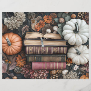 Muted coloured fall pumpkin scrapbook paper
