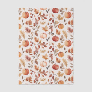 Muted coloured fall themed apples and leaves tissue paper