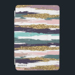 Muted colours messy stripes pattern iPad mini cover<br><div class="desc">Muted colours abstract watercolors messy stripes pattern. Optional monogram.</div>