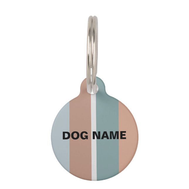 Muted colours stripes pet tag (Front)