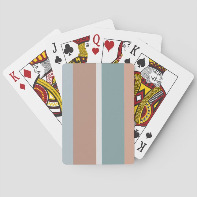 Muted colours stripes playing cards (Back)