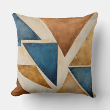 muted copper, gold, bronze, blue geometric