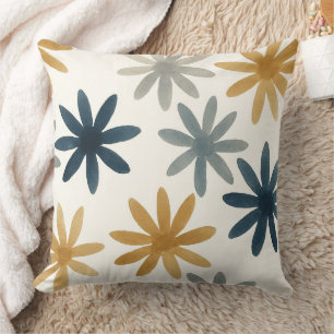 Muted creamy floral pattern cushion