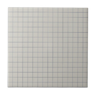 Muted Dusty Grey & Navy Blue Chequered Retro Tile