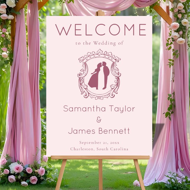 Muted Dusty Rose Welcome with Soft Script Acrylic Sign (Creator Uploaded)