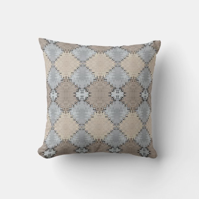 Muted Earth Toned Faux Leather Pattern Cushion (Front)