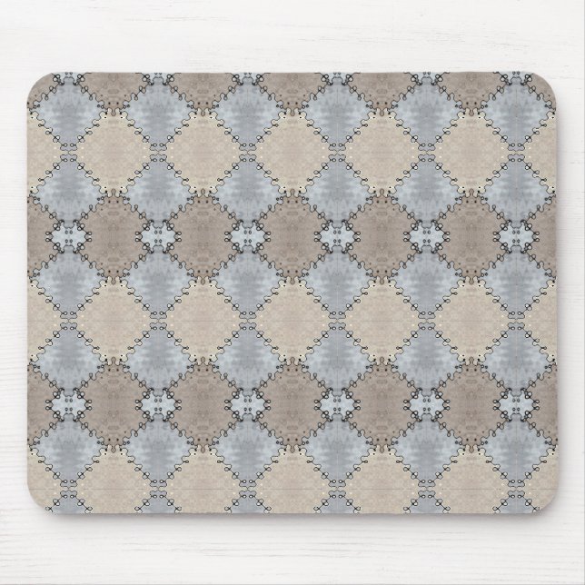 Muted Earth Toned Faux Leather Pattern Mouse Mat (Front)