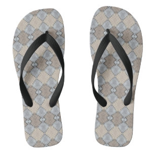 Muted Earth Toned Pattern Flip Flops