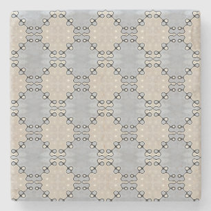 Muted Earth Toned Pattern Stone Coaster