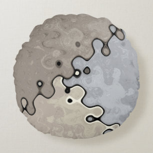 Muted Earth Tones Round Cushion