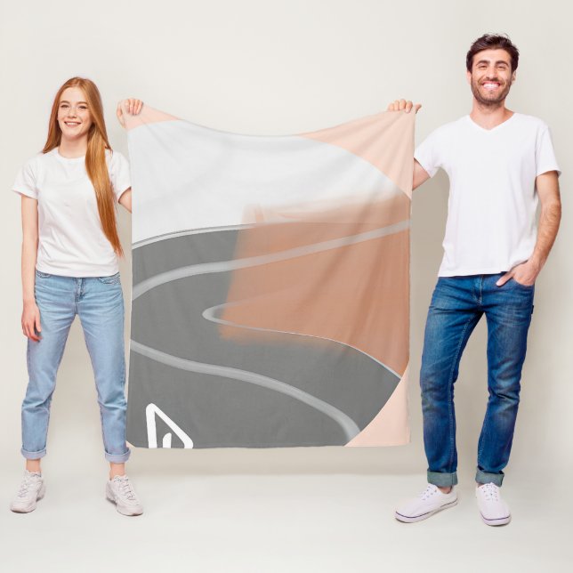 Muted earth tones sun minimalist art  fleece blanket (In Situ)