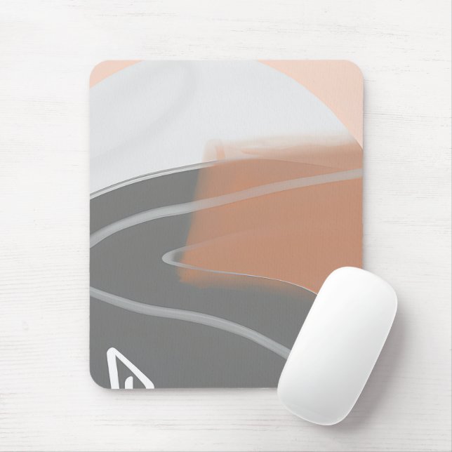 Muted earth tones sun minimalist art  mouse mat (With Mouse)