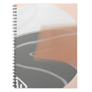Muted earth tones sun minimalist art  notebook