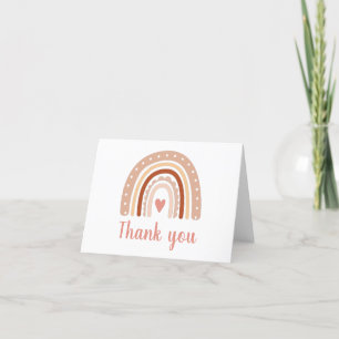 Muted Earthy Tone Boho Rainbow Thank You  Card