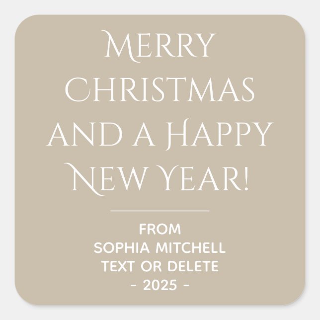 Muted Elegance  Calm Stone Christmas Sticker (Front)