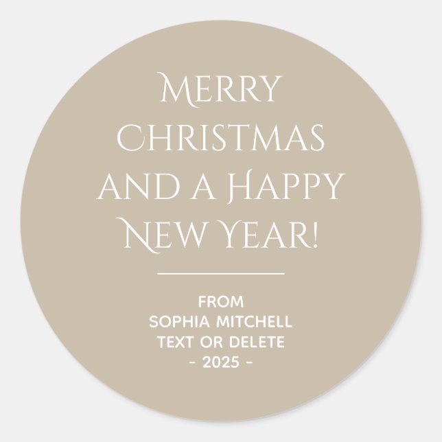 Muted Elegance - Calm Stone Christmas Sticker (Front)