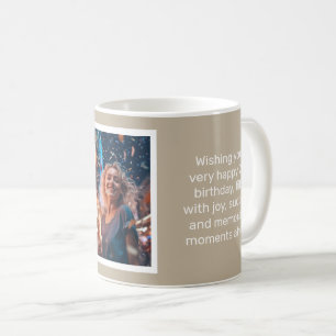 Muted Elegance Calm Stone Happy Birthday Card  Coffee Mug