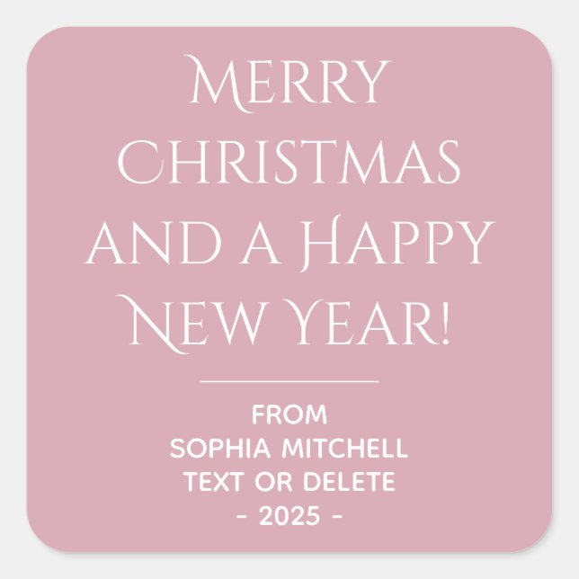 Muted Elegance  Misty Rose Christmas Sticker (Front)