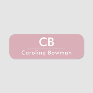 Muted Elegance - Misty Rose Modern Name Tag
