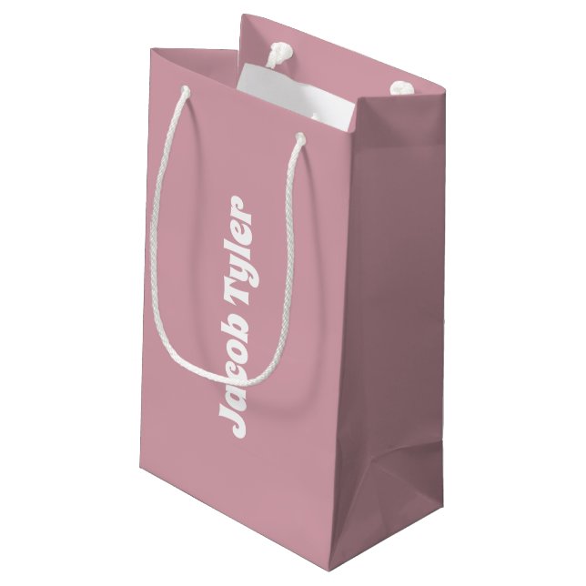 Muted Elegance - Misty Rose Name Gift Bag (Back Angled)