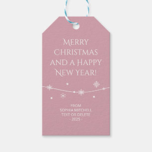 Muted Elegance - Misty Rose Snowflake Gift Tags
