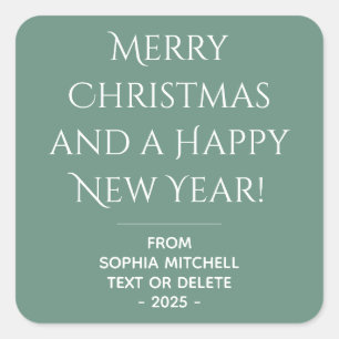Muted Elegance Ocean Teal Christmas Sticker