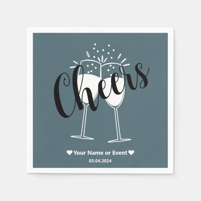 Muted Elegance - Slate Blue Cheers Napkins (Front)