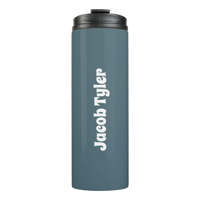 Muted Elegance - Slate Blue Customisable  Thermal Tumbler (Front)