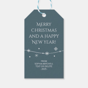 Muted Elegance - Slate Blue Snowflake Gift Tags