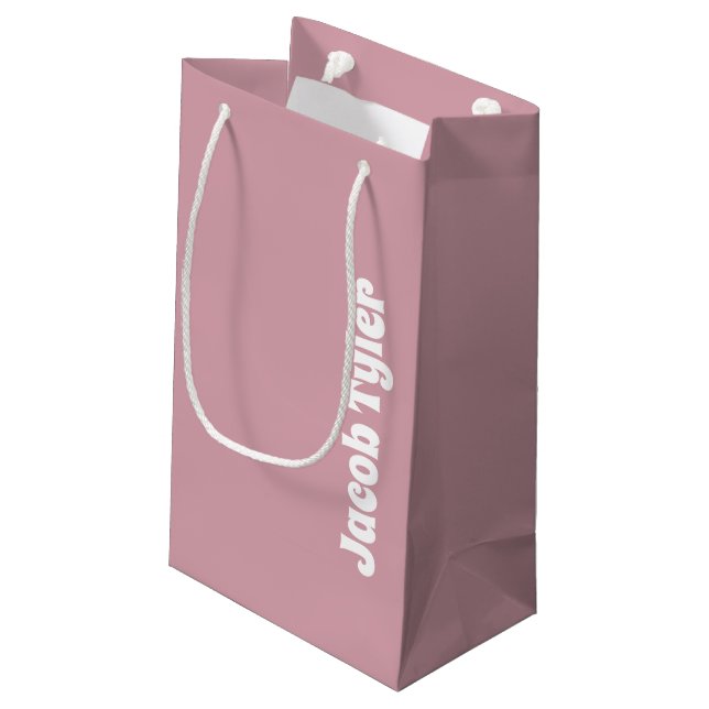 Muted Elegance - Small Misty Rose Name Gift Bag (Back Angled)