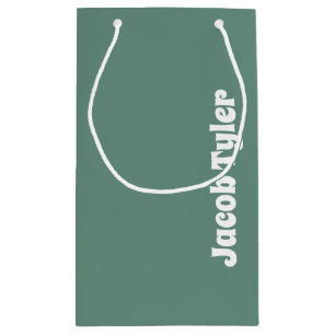 Muted Elegance - Small Ocean Teal Name Gift Bag