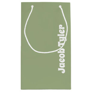 Muted Elegance - Small Tranquil Sage Name Gift Bag