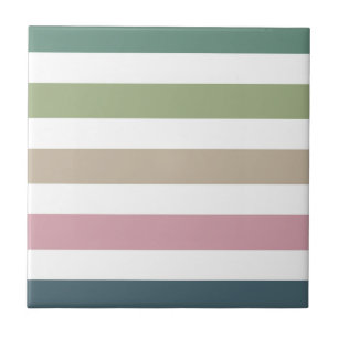 Muted Elegance  Stripes Decorative Ceramic Tile