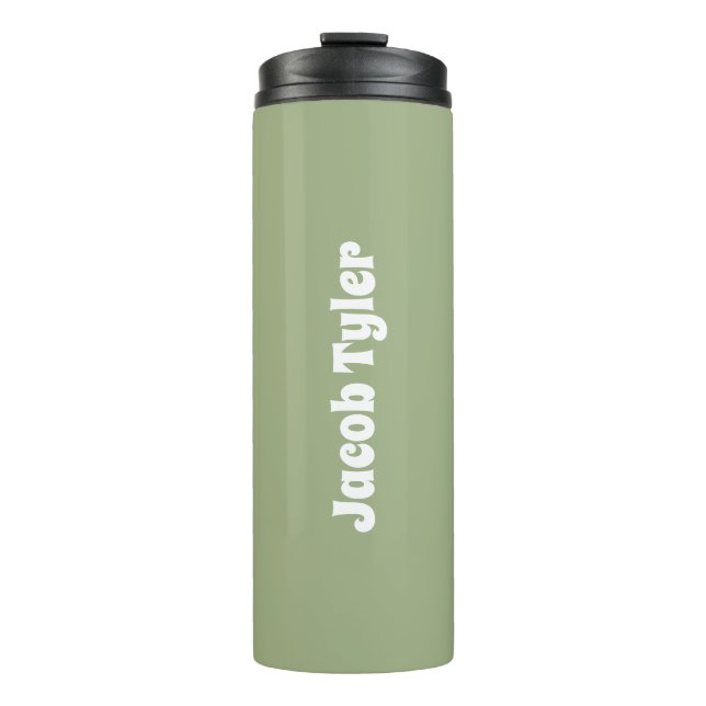 Muted Elegance - Tranquil Sage Customisable  Thermal Tumbler (Front)