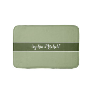 Muted Elegance - Tranquil Sage Name Bath Mat