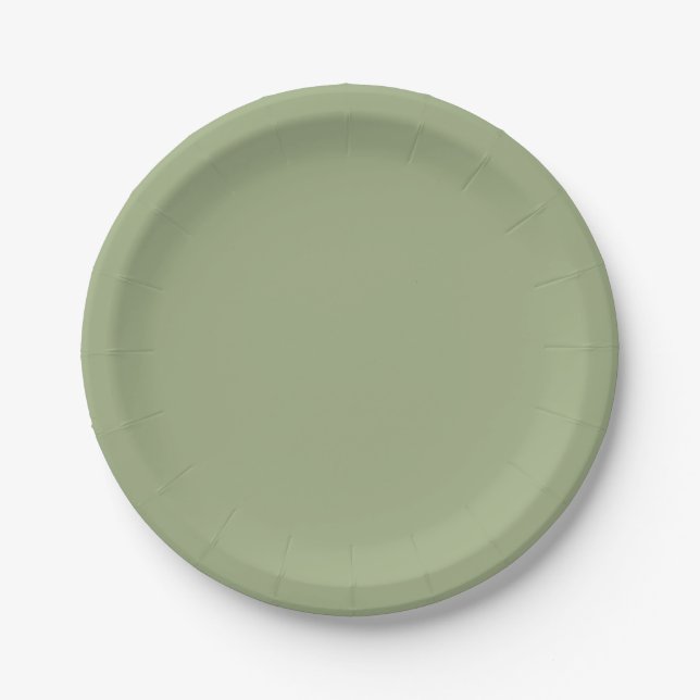 Muted Elegance - Tranquil Sage Paper Plate (Front)