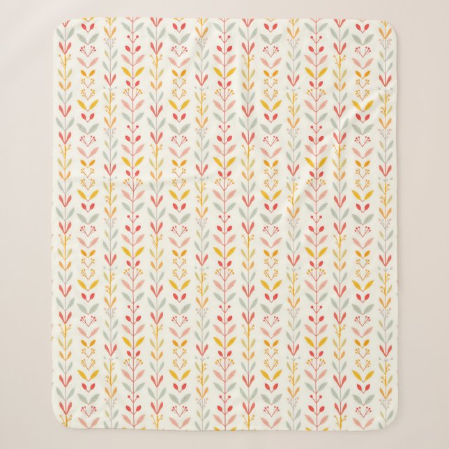 Muted Fall Stripes Sherpa Blanket (Front)