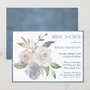 Muted Floral Bouquet Soft Rose Bridal Shower Invitation