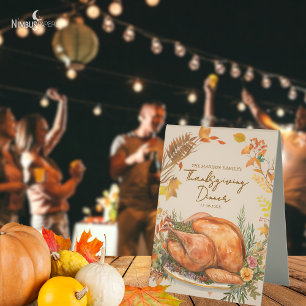 Muted Floral Thanksgiving Table Tent Sign