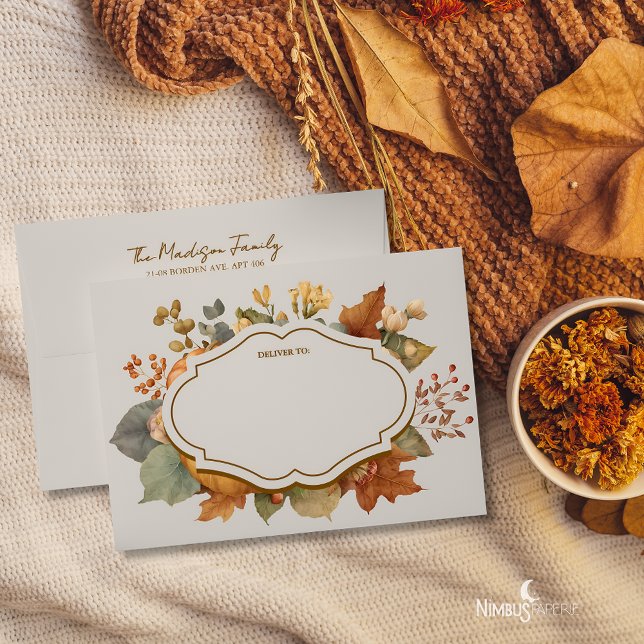 Muted Florals Custom Thanksgiving Envelope (Creator Uploaded)