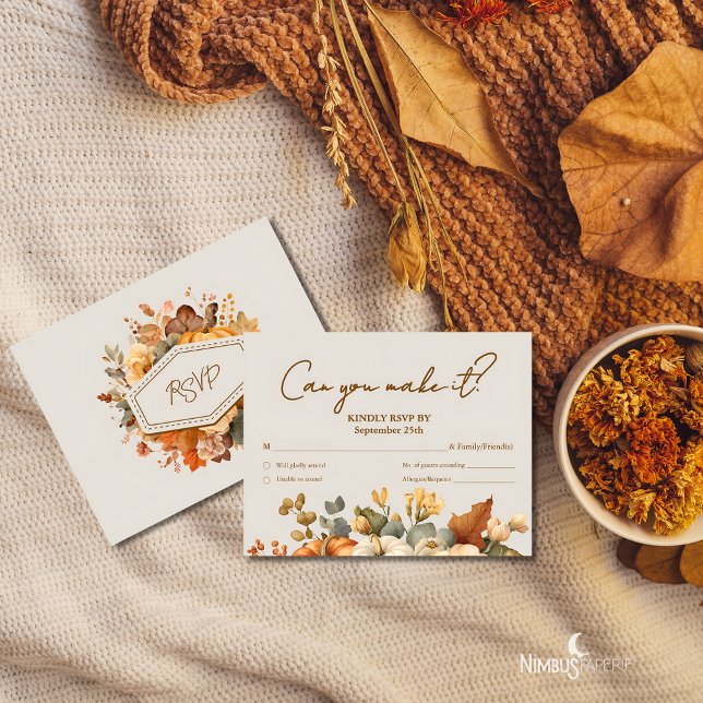 Muted Florals RSVP Thanksgiving Card Classic (Creator Uploaded)