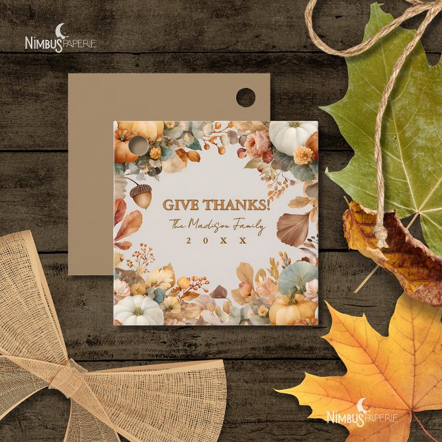 Muted Florals Thanksgiving Favour Tags (Creator Uploaded)