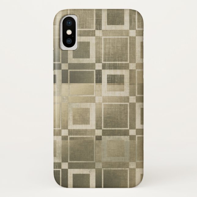 Muted Gold Squares Modern Geometric Glam Case-Mate iPhone Case (Back)