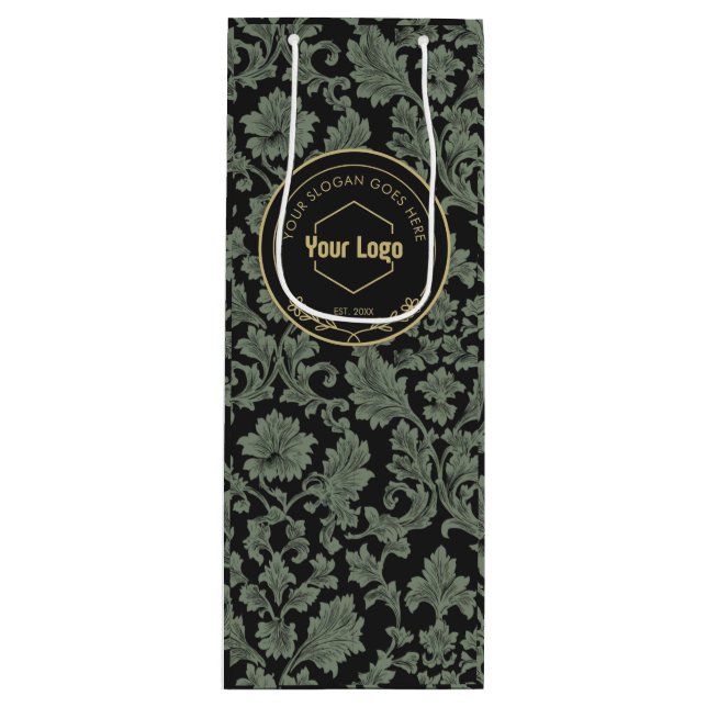 Muted Green and Grey Apothecary Store Shopping Bag (Front)