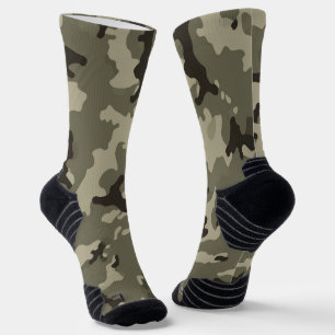 Muted Green Camouflage Athletic Streetwear Perform Socks