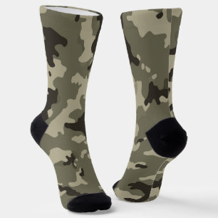 Muted Green Camouflage Eco Friendly Minimalist Socks