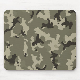 Muted Green Camouflage Gaming Office Desk Style Mouse Mat